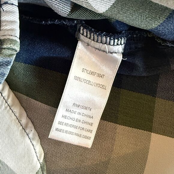 Billy T Plaid Button-Up Shirt lyocell with roll tab for sleeves size Small - Picture 6 of 10